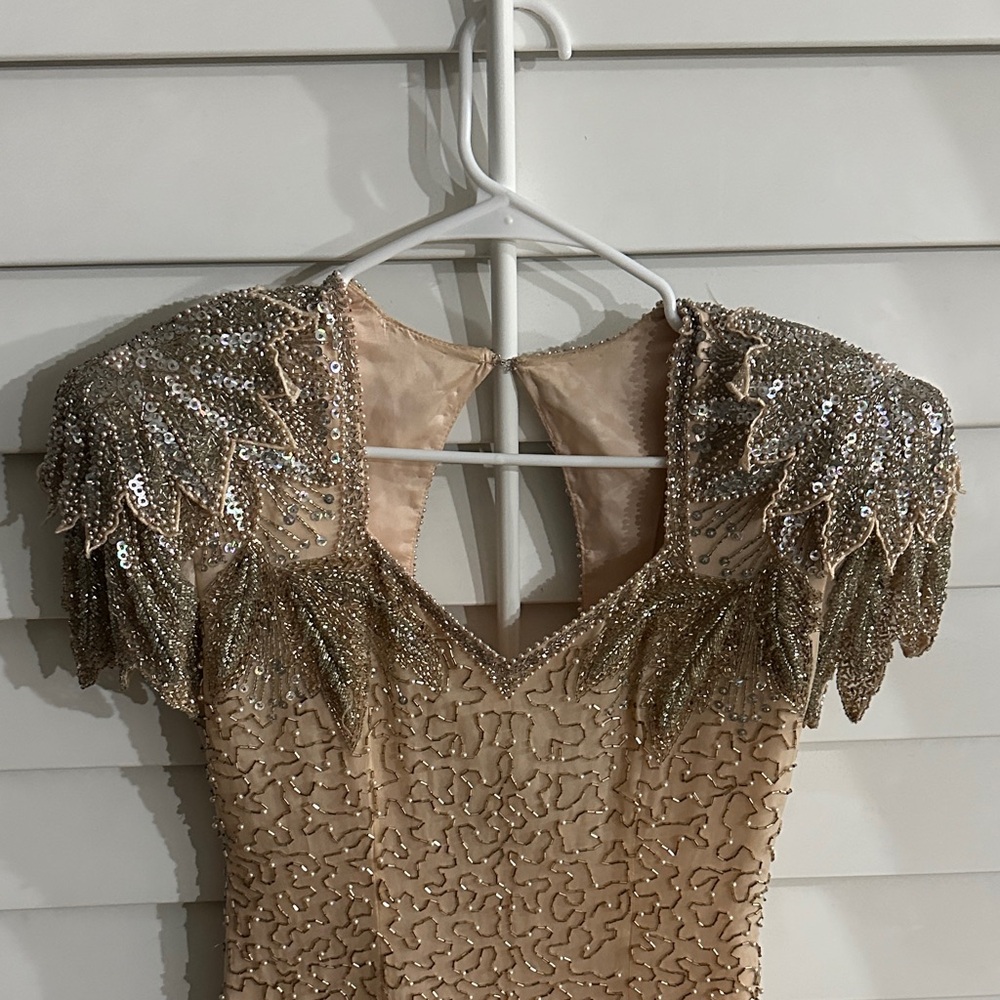 BLACK TIE Vintage 1980 He-Ro Pink and Gold Sequin Cocktail Mini Dress Size 4